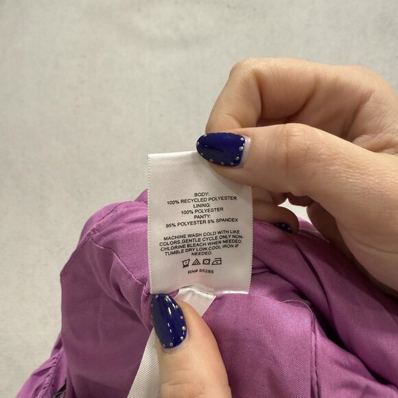 Express Romper Womens 2 Purple Puff Sleeve V Neck Mini Dress Conscious Edit - Picture 8 of 10